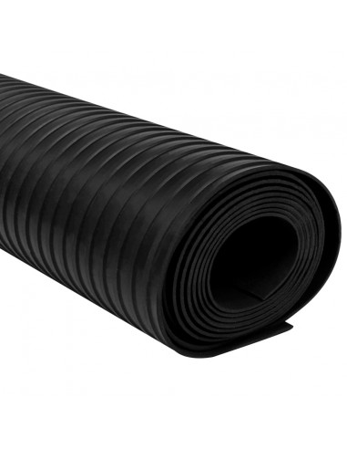 Tappetino Antiscivolo in Gomma 1,5x2 m 3 mm a Coste Larghe