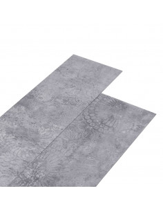 Listoni Pavimento in PVC 4,46 m² 3 mm Autodesivi Grigio Cemento 2