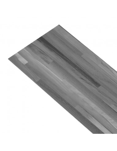 Listoni Pavimento in PVC 4,46 m² 3 mm Autodesivi Grigio a Strisce