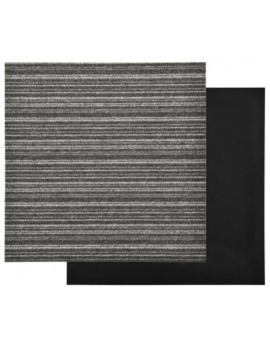 Quadrotte di Moquette 20 pz 5 m² 50x50 cm Antracite a Strisce