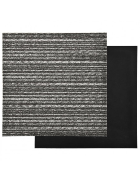 Quadrotte di Moquette 20 pz 5 m² 50x50 cm Antracite a Strisce