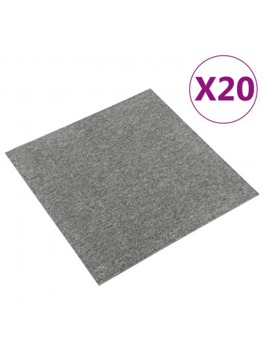 Quadrotte di Moquette 20 pz 5 m² 50x50 cm Grigie