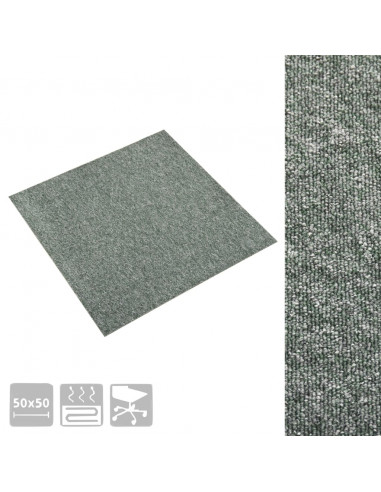 Quadrotte di Moquette 20 pz 5 m² 50x50 cm Verdi