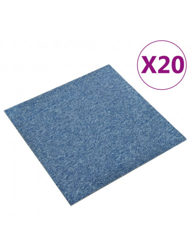 Quadrotte di Moquette 20 pz 5 m² 50x50 cm Blu