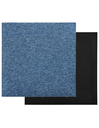 Quadrotte di Moquette 20 pz 5 m² 50x50 cm Blu