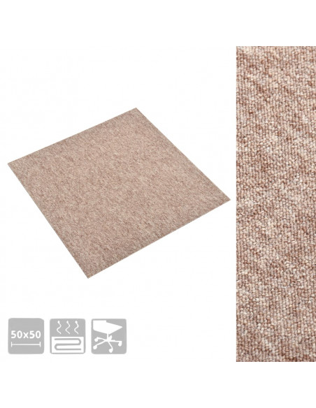 Quadrotte di Moquette 20 pz 5 m² 50x50 cm Beige