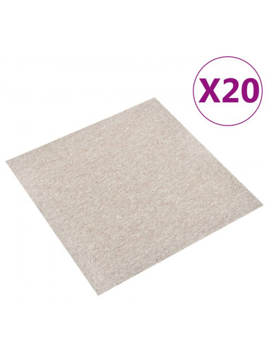 Quadrotte di Moquette 20 pz 5 m² 50x50 cm Beige Chiaro