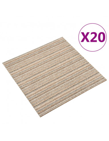 Quadrotte di Moquette 20 pz 5 m² 50x50 cm Beige a Strisce