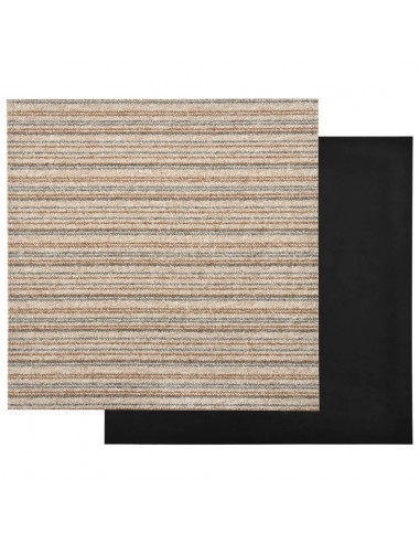 Quadrotte di Moquette 20 pz 5 m² 50x50 cm Beige a Strisce