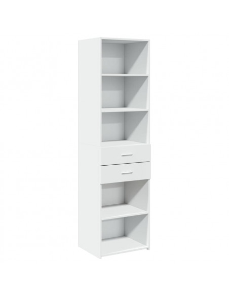 Credenza Bianca 50x42,5x185 cm in Legno Multistrato