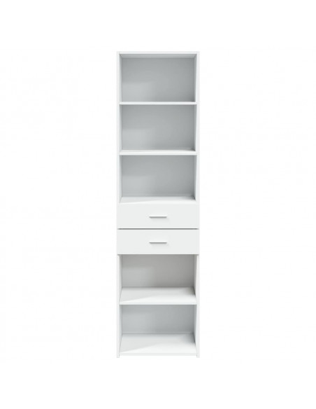 Credenza Bianca 50x42,5x185 cm in Legno Multistrato