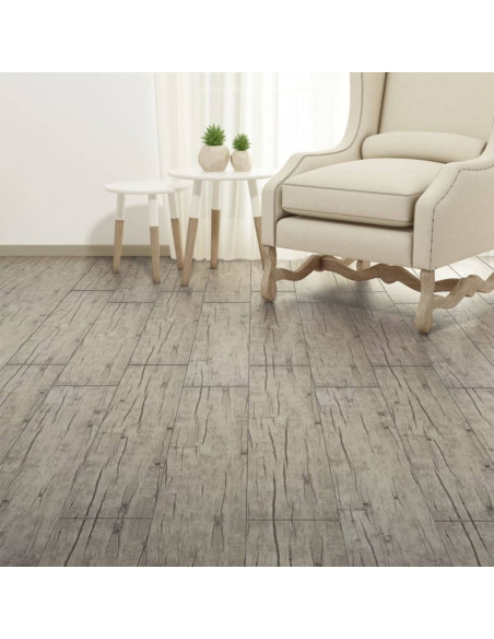 Listoni Pavimenti Non Autoadesivi PVC 5,26m² 2mm Rovere Slavato