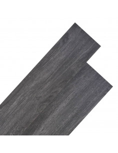 Listoni Pavimenti Non Autoadesivi PVC 5,26 m² 2 mm Nero Bianco 2