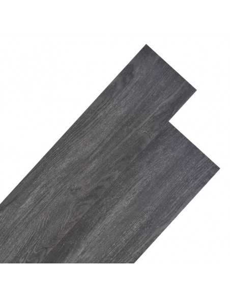 Listoni Pavimenti Non Autoadesivi PVC 5,26 m² 2 mm Nero Bianco