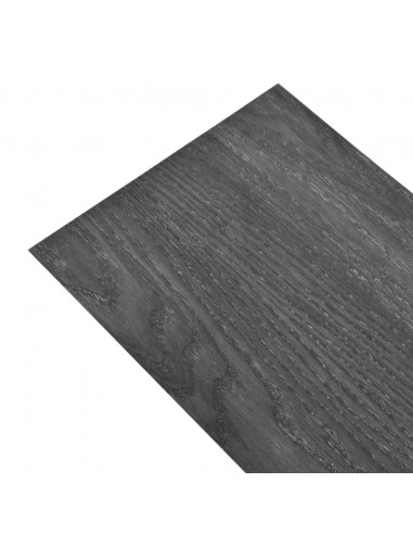Listoni Pavimenti Non Autoadesivi PVC 5,26 m² 2 mm Nero Bianco