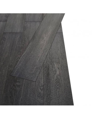 Listoni Pavimenti Non Autoadesivi PVC 5,26 m² 2 mm Nero Bianco