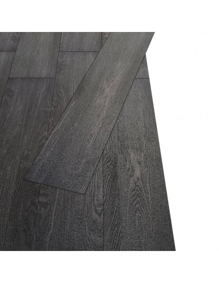 Listoni Pavimenti Non Autoadesivi PVC 5,26 m² 2 mm Nero Bianco