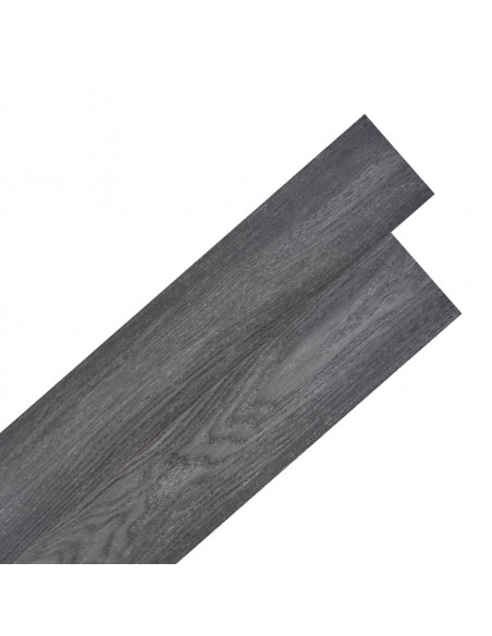 Listoni Pavimentazione Autoadesivi PVC 5,02 m² 2 mm Nero Bianco