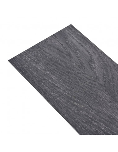 Listoni Pavimentazione Autoadesivi PVC 5,02 m² 2 mm Nero Bianco