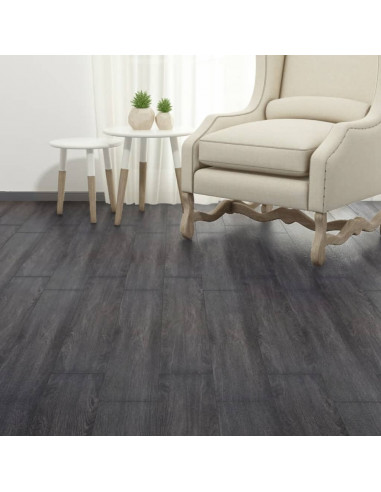 Listoni Pavimentazione Autoadesivi PVC 5,02 m² 2 mm Nero Bianco