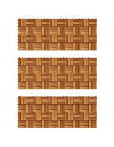 Listelli per Pavimento 30 x 30 cm in Legno di Acacia 30 pz 2