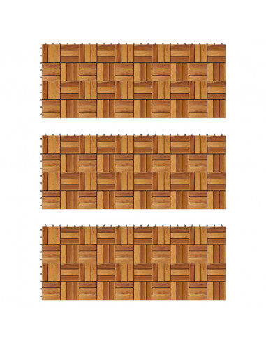 Listelli per Pavimento 30 x 30 cm in Legno di Acacia 30 pz