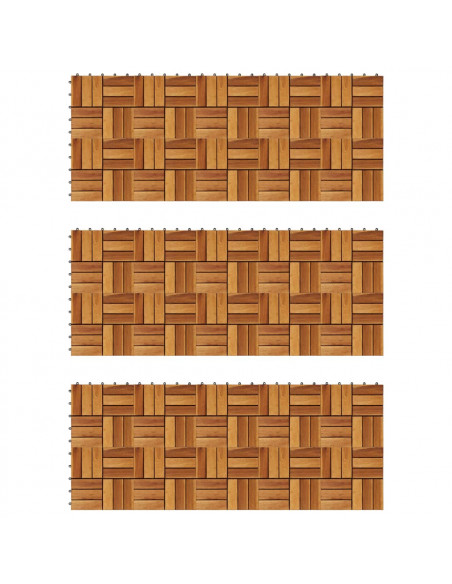 Listelli per Pavimento 30 x 30 cm in Legno di Acacia 30 pz