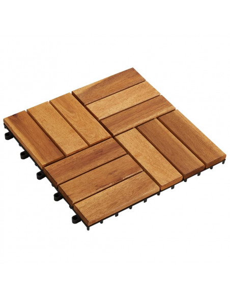 Listelli per Pavimento 30 x 30 cm in Legno di Acacia 30 pz