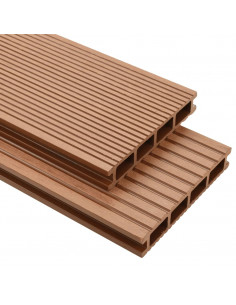 Pavimento per esterni in WPC con accessori 16 m² 2,2 m marrone 2