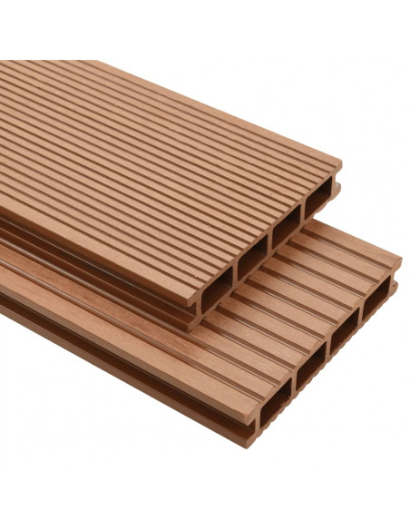 Pavimento per esterni in WPC con accessori 16 m² 2,2 m marrone