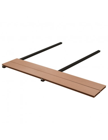 Pavimento per esterni in WPC con accessori 20 m² 2,2 m marrone