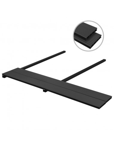 Pavimento per Esterni in WPC con Accessori 10 m² 2,2m Antracite