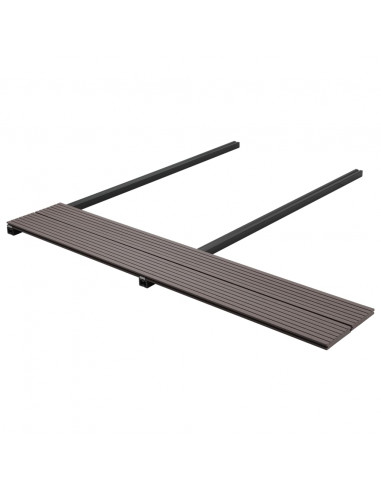 Pavimento Esterni WPC Pieno Accessori 10m² 2,2m Marrone Scuro