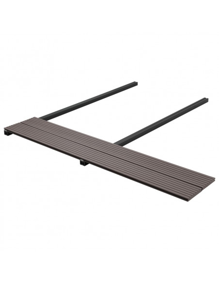 Pavimento Esterni WPC Pieno Accessori 10m² 2,2m Marrone Scuro