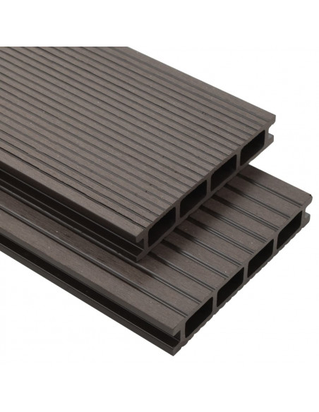 Pavimento Esterni in WPC Cavo Accessori 10m² 2,2m Marrone Scuro