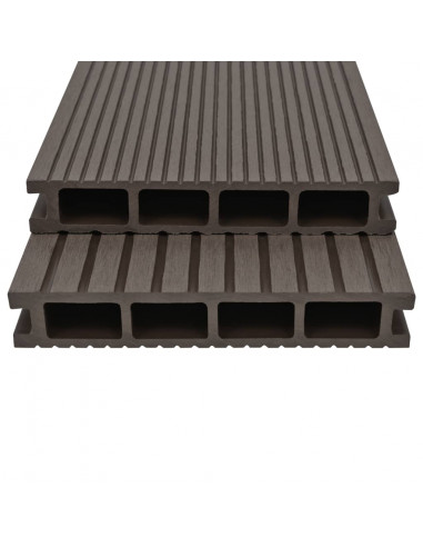 Pavimento Esterni in WPC Cavo Accessori 10m² 2,2m Marrone Scuro