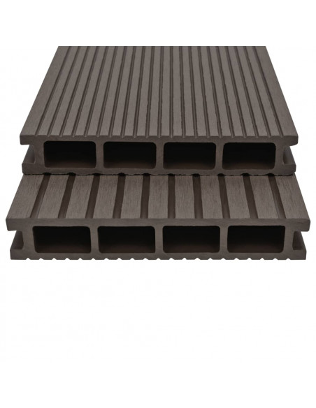 Pavimento Esterni in WPC Cavo Accessori 10m² 2,2m Marrone Scuro