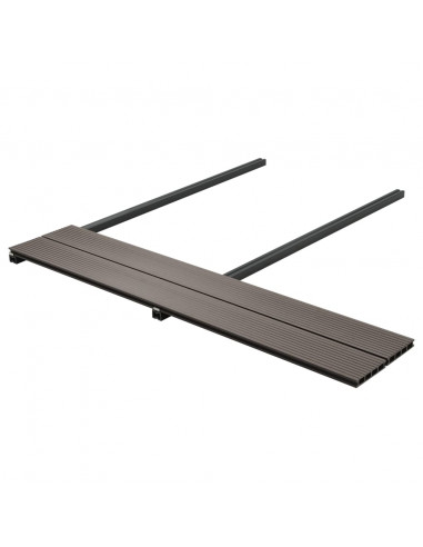 Pavimento Esterni in WPC Cavo Accessori 10m² 2,2m Marrone Scuro