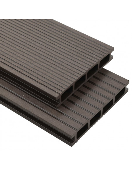 Pavimento Esterni in WPC Cavo Accessori 36m² 2,2m Marrone Scuro