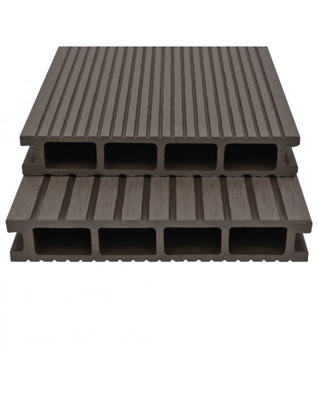 Pavimento Esterni in WPC Cavo Accessori 36m² 2,2m Marrone Scuro