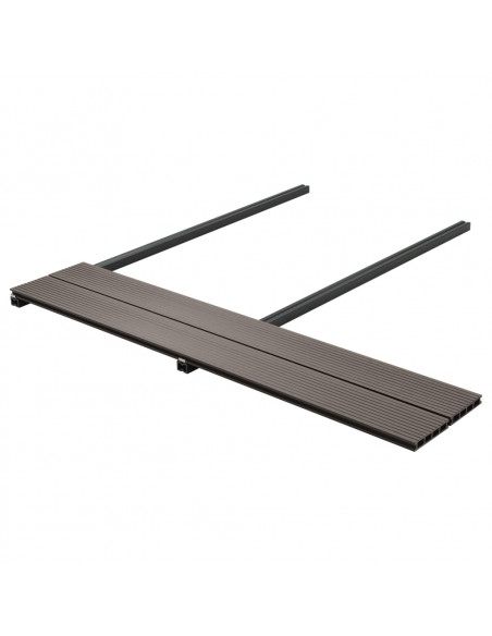 Pavimento Esterni in WPC Cavo Accessori 36m² 2,2m Marrone Scuro