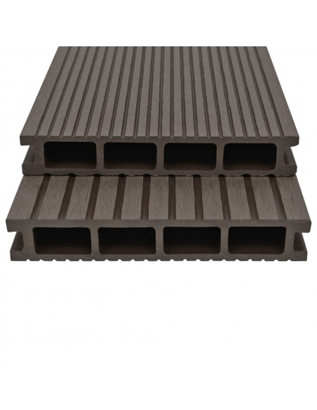 Pavimento Esterni in WPC Cavo Accessori 20m² 2,2m Marrone Scuro