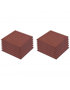 Piastrelle Anticaduta 12 pz in Gomma 50x50x3 cm Rosse 2