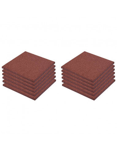 Piastrelle Anticaduta 12 pz in Gomma 50x50x3 cm Rosse