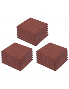 Piastrelle Anticaduta 18 pz in Gomma 50x50x3 cm Rosse 2