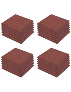 Piastrelle Anticaduta 24 pz in Gomma 50x50x3 cm Rosse 2