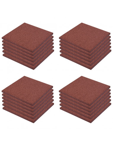 Piastrelle Anticaduta 24 pz in Gomma 50x50x3 cm Rosse