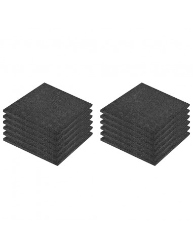Piastrelle Anticaduta 12 pz in Gomma 50x50x3 cm Nere
