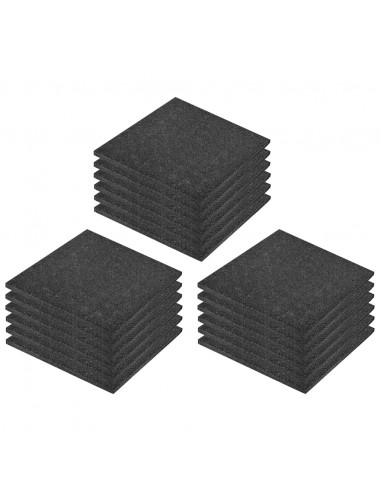Piastrelle Anticaduta 18 pz in Gomma 50x50x3 cm Nere