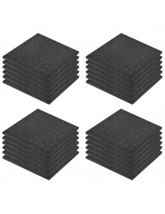 Piastrelle Anticaduta 24 pz in Gomma 50x50x3 cm Nere 2